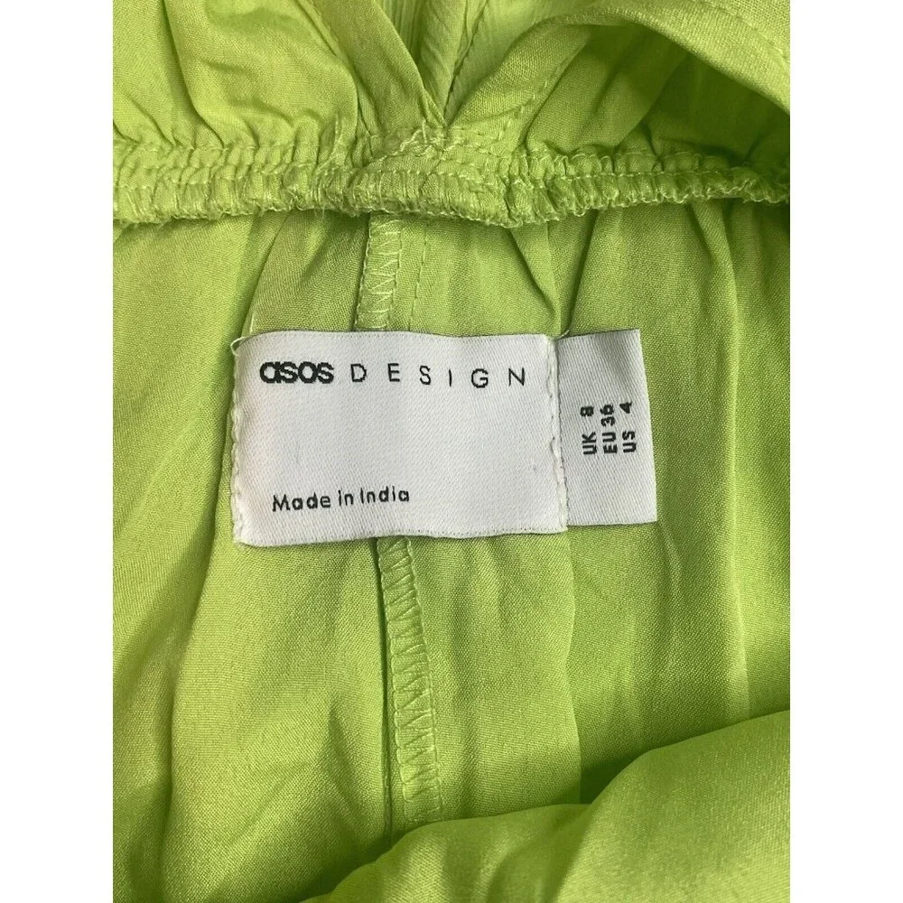 ASOS Design Gladiator Lime Green Sundress Size 4 Midi Flowing Get Noticed! - Picture 5 of 11
